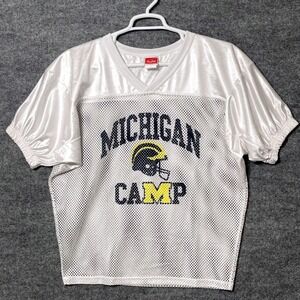 Vintage Rawlings Michigan Wolverines Camp Football Jersey White Mesh Medium